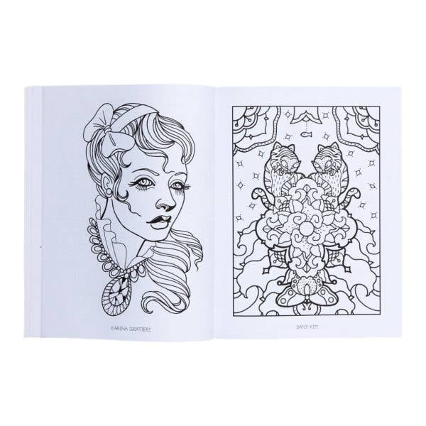 SCB - Wholesale Coloring Book - Adult - Tattoo Activity Book