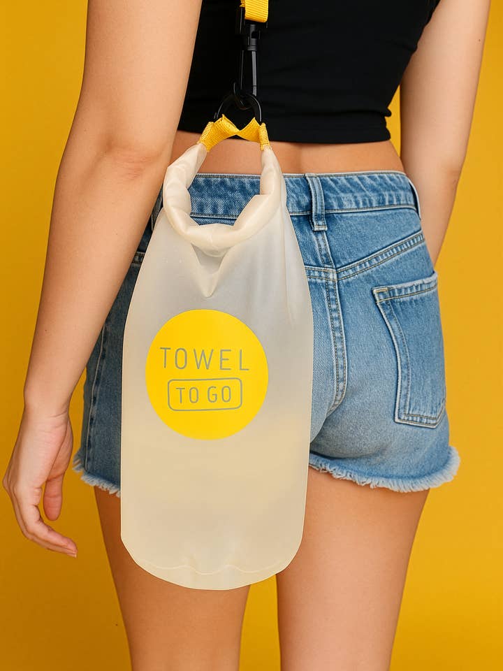 Roll N Go Waterproof Transparent Dry Bag, Yellow (5 Liters) for wholesale by Towel to Go