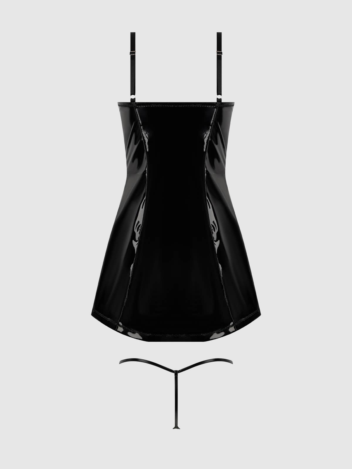 House of Desire - Wholesale Lingerie Set - Women's - TRINITY PATENT CHEMISE & G-STRING SET9