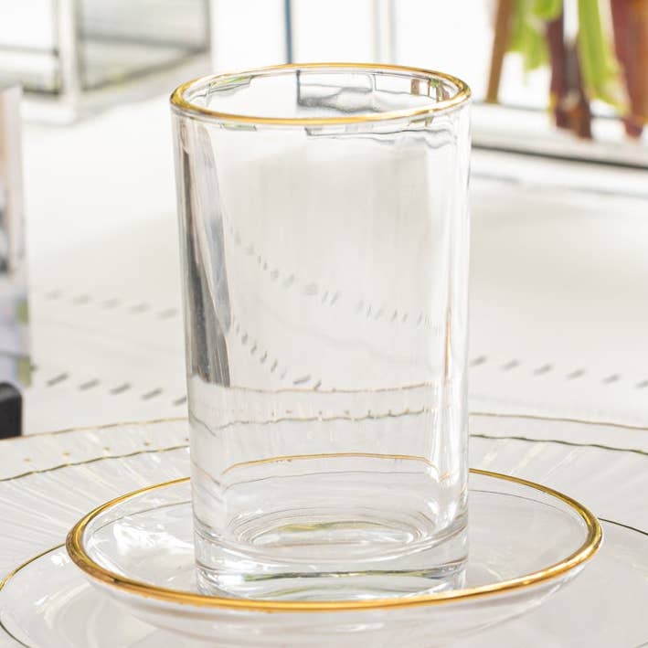 Modern Glass Cups & Saucers for wholesale by Waterdale Collection