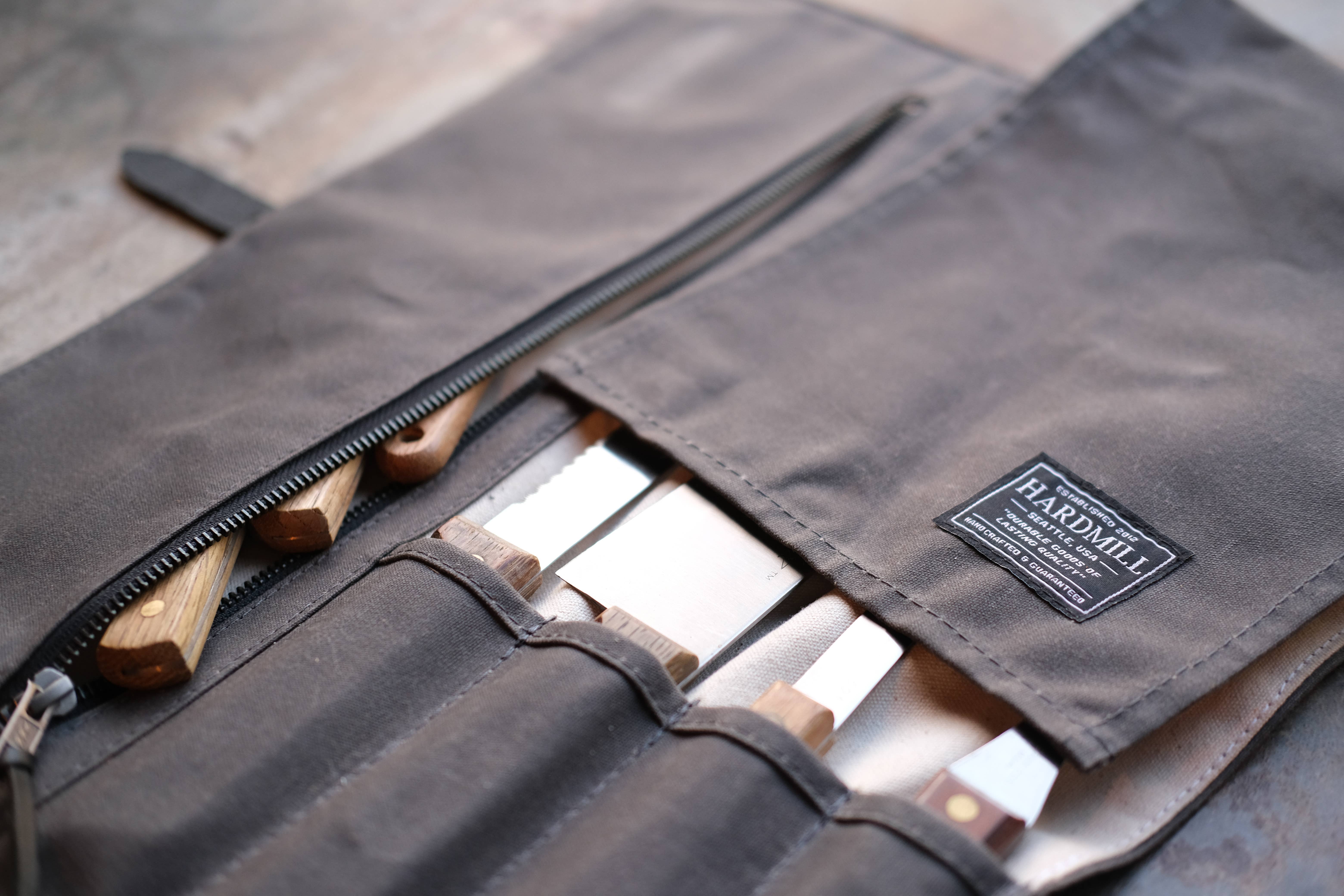 Hardmill - Wholesale Knife Storage - Waxed Canvas Compact Knife Roll2