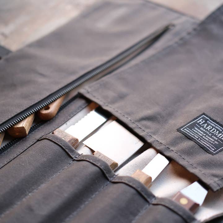Hardmill - Wholesale Knife Storage - Waxed Canvas Compact Knife Roll2