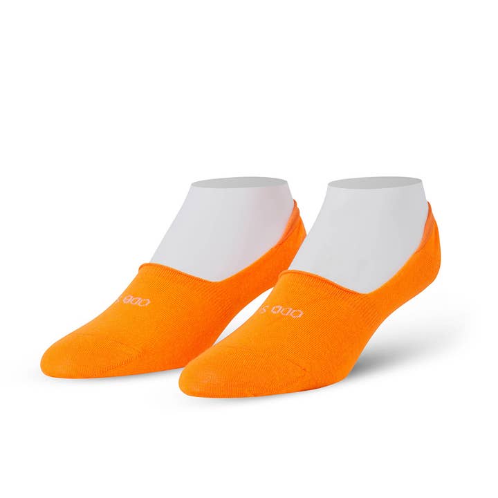 Orange No Show Basix Fashion Knit Socks for wholesale by Odd Sox