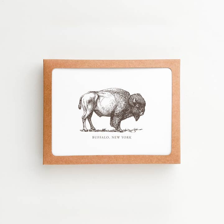 Buffalo Bison Notecard Set. Buffalo, NY Gift for wholesale by HellaHoney Co