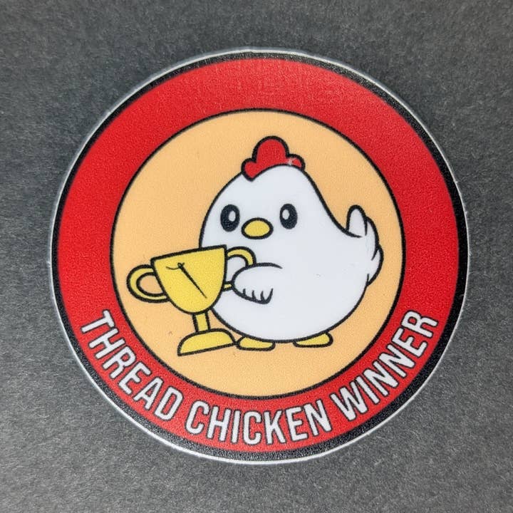 Insignia de Mérito Astuto - Ganador del Hilo de Pollo - Pegatina de Vinilo para venta al por mayor de Live and Dye LA