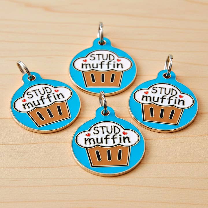 Bad Tags - Wholesale Pet Collar Charm - Cat/Dog - Cute Pet ID Dog Tag Charm - Stud Muffin9