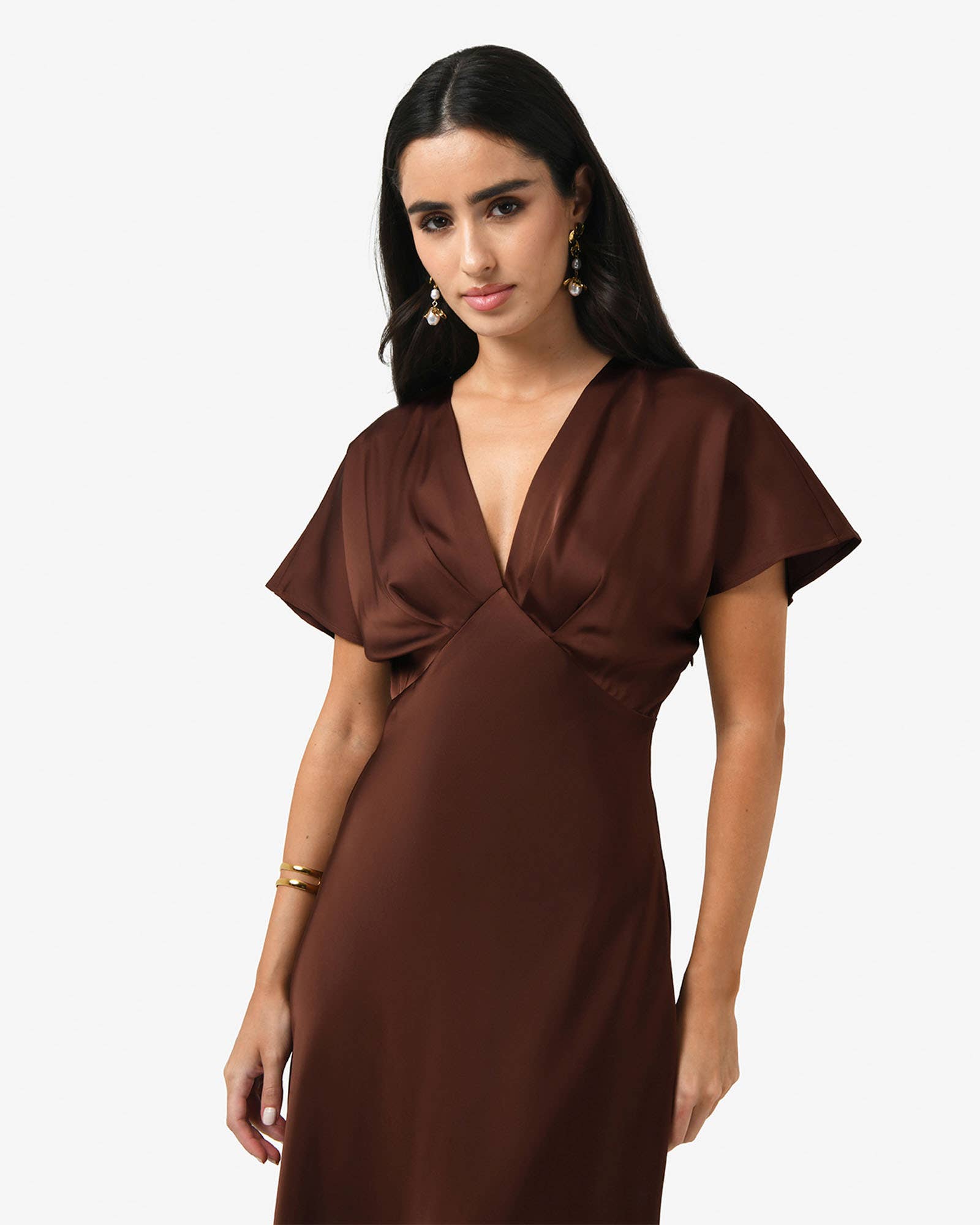 Forcast - Wholesale Dress - Women's - Forcast Women's Catalina V-Neck Satin Dress11