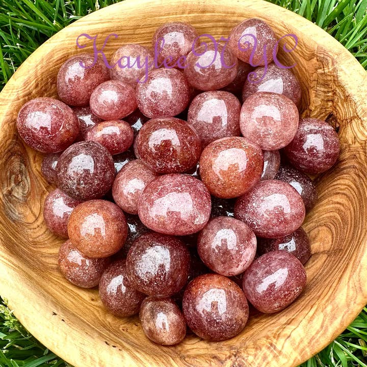 KayleeNYC - Wholesale Spiritual Stone/Crystal - 2 Lbs Natural Strawberry Quartz Tumble Healing Energy2