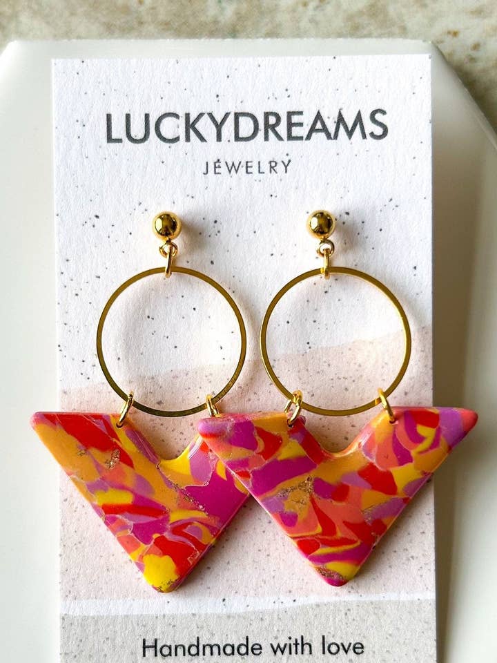 Clay Earrings- The Monica- Hypoallergenic- Lightweight - Handmade- Statement Jewelry for wholesale by LuckyDreams