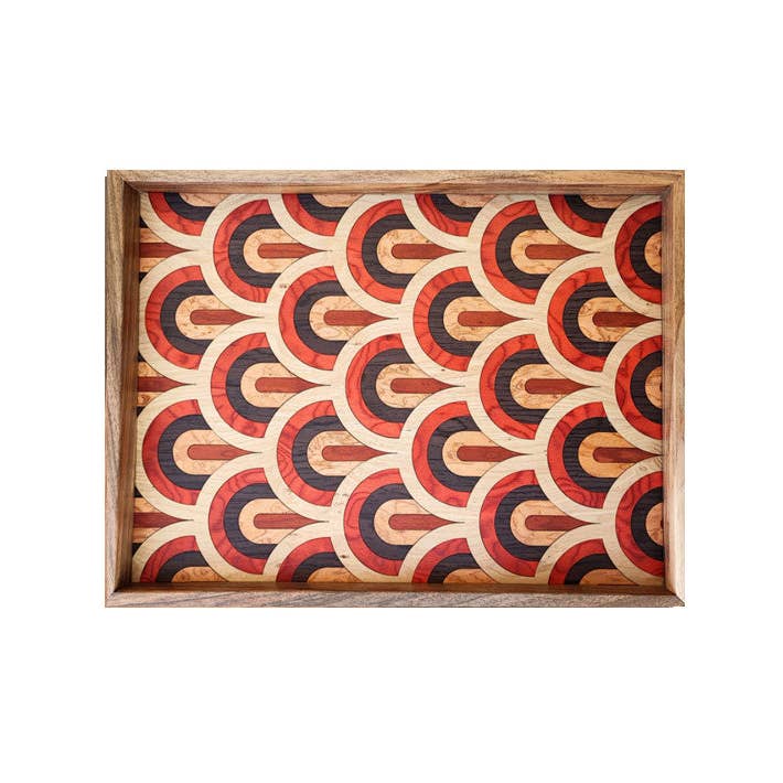 Plateau en bois multicolore pour la vente par Lozee