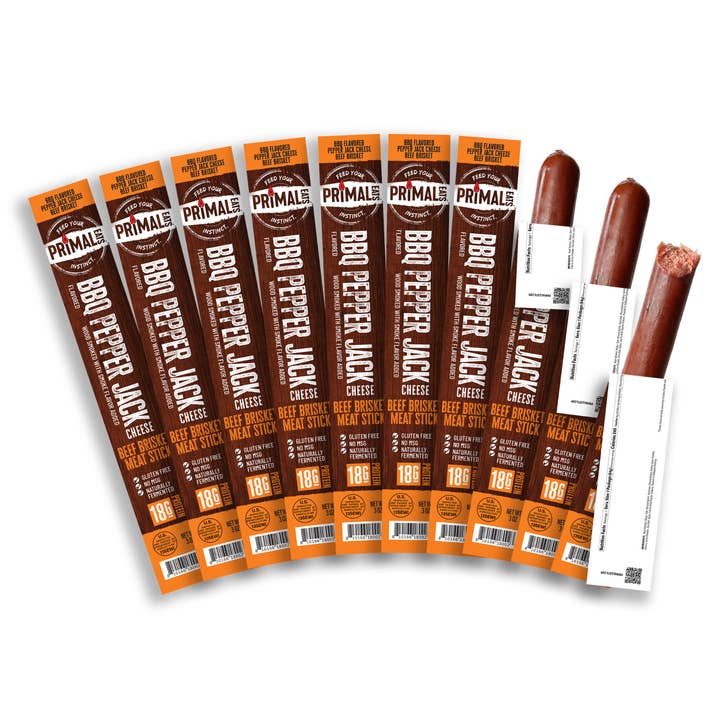 Primal Eats BBQ Pepper Jack Brisket Stick 20ct for wholesale by Primal Eats