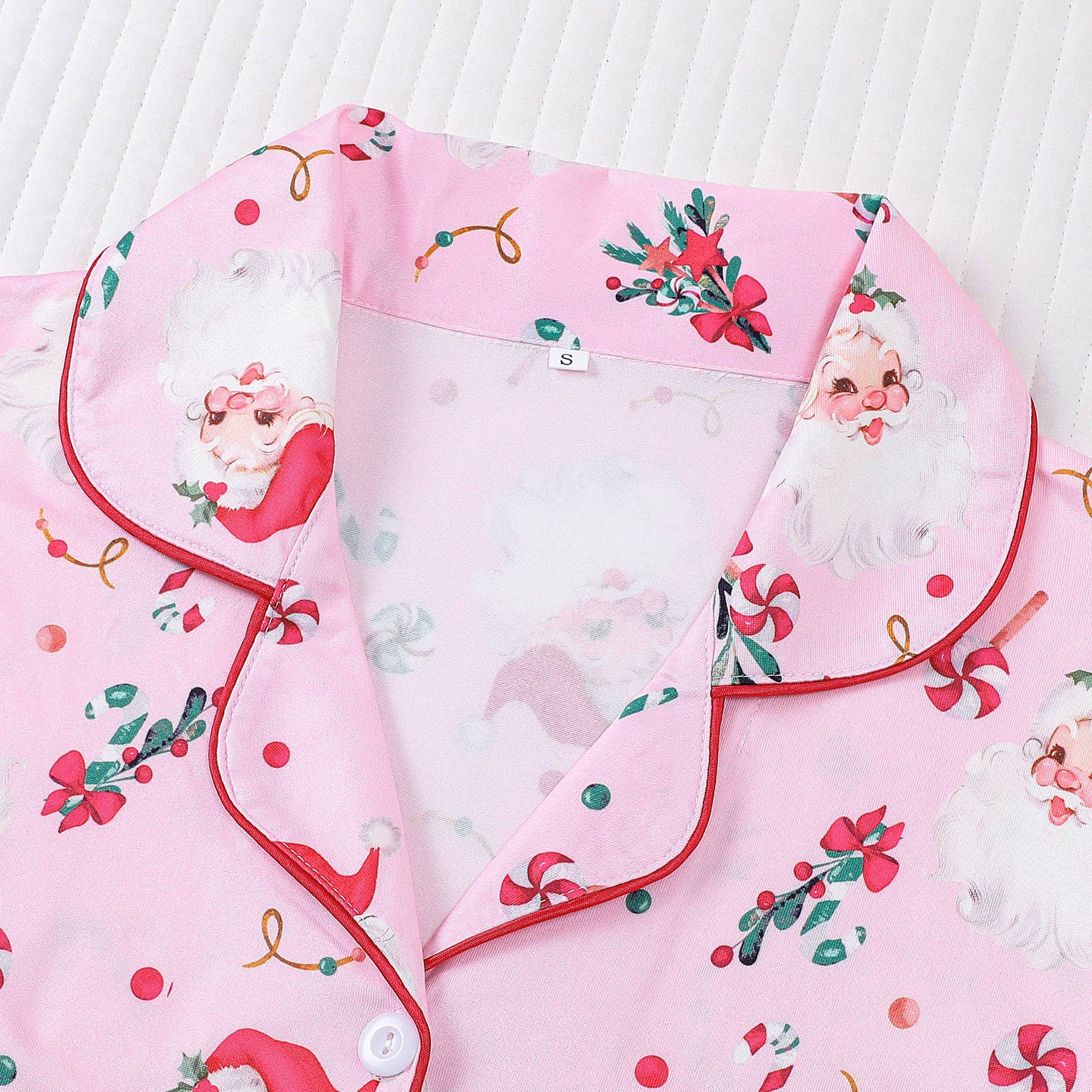 Rosa Clothing - Wholesale Sleepwear Set - Women's - Cozy & Soft Christmas Theme Print Long Pajama Set10