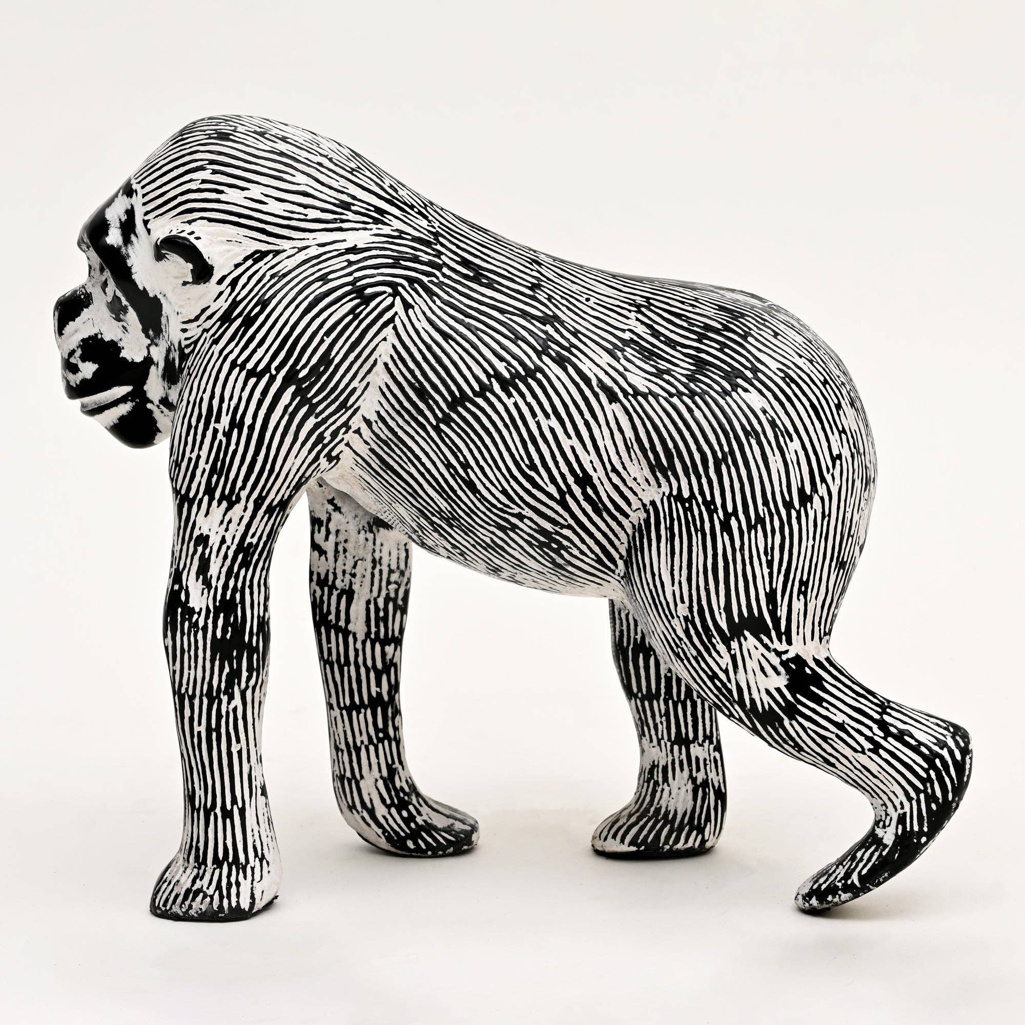 TrenDec – wholesale Dekorativ statyett – Gorillaskulptur | Aluminiumfigur Svartvätt Finish-15,5"2