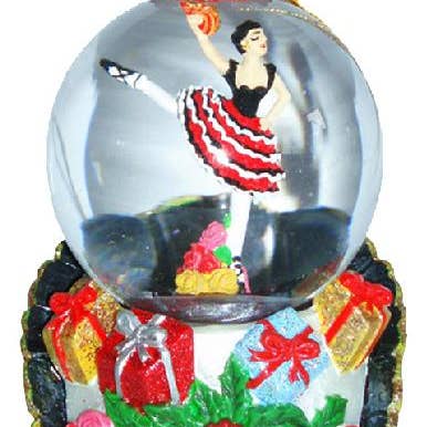 Nutcracker Ballet Gifts - Wholesale Snow Globe - Mini Spanish Dancer Red Dress Snow Globe Ornament