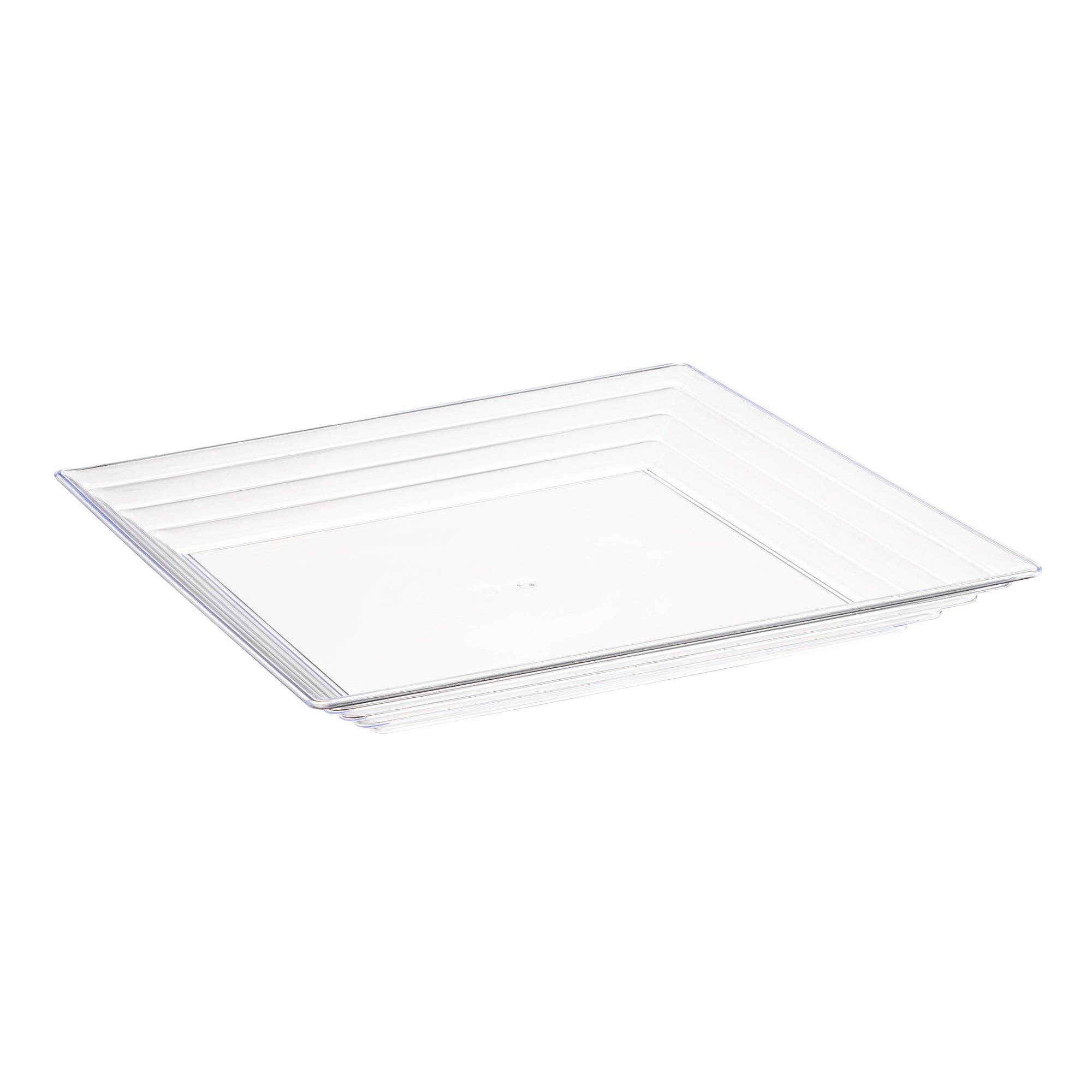 Smarty had a Party - Vente Plateaux de service - Plateaux de service en plastique à bord rainuré transparent 16" x 16" - 24 pièces0