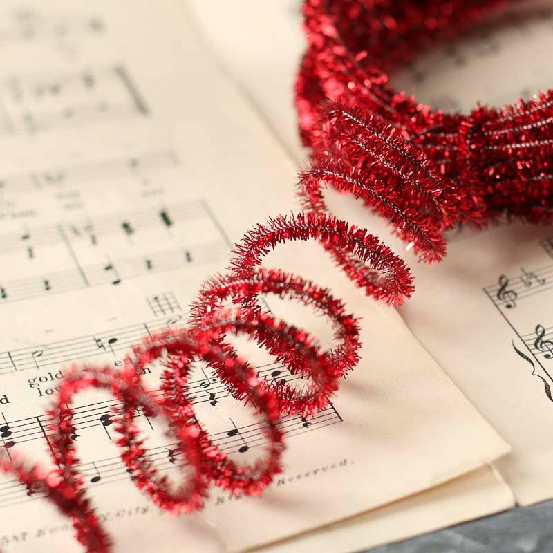 Factory Direct Craft - Wholesale Ornament Set - 10 Yards Tinsel Skinny Wired Cord Garland - Select Color4