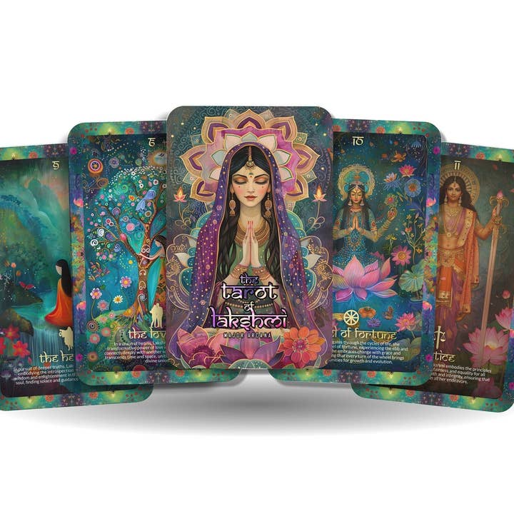 De Tarot van Lakshmi - 22 Major Arcana - Een unieke spirituele reis - De hindoegodin die bekend staat om haar fortuin en spirituele wijsheid. voor wholesale door Ibiza Tarot USA