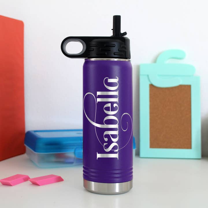 Bottiglia d'acqua in metallo per bambini da 20 once | Isabella per la vendita all'ingrosso da parte di Etchey