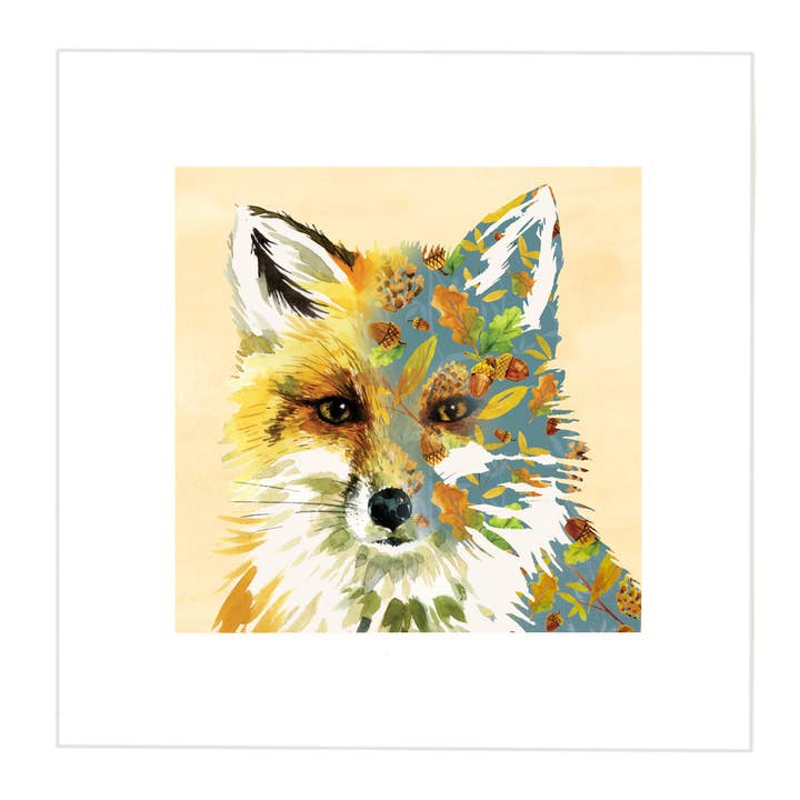 Fox Print - Smaller Image - Larger Border at 5cm for wholesale by Twizler Ltd