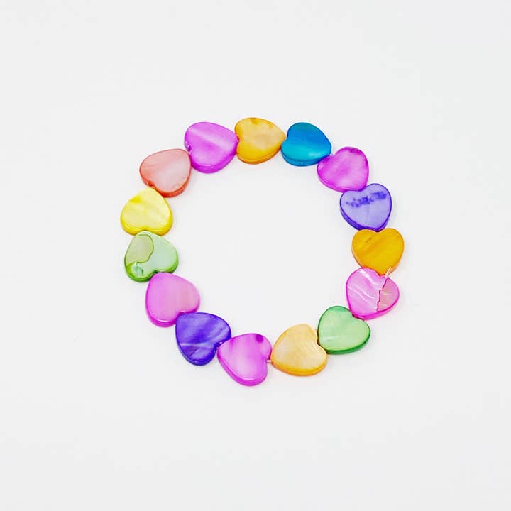 Ellison+Young – Pulseira de missangas por atacado – Pulseira Shelly Heart Stretch3