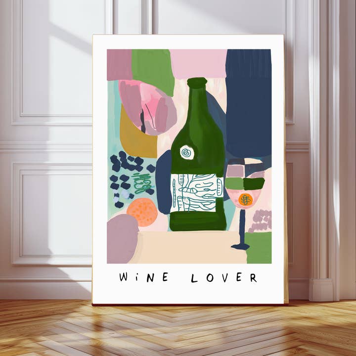 Wine Lover Abstract Art Print for wholesale by Kumo Art Prints