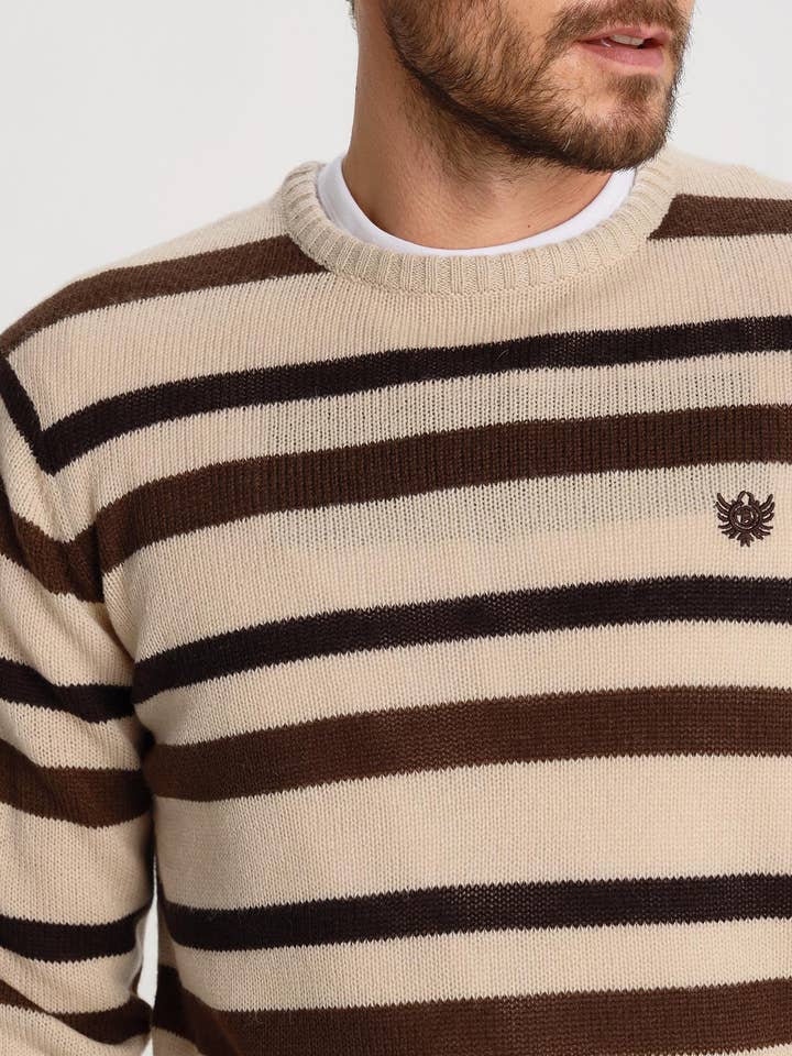 BENDORFF - Stribet Sweater med Crew Neck for engroshandel hos PAUSANT SHOP ONLINE