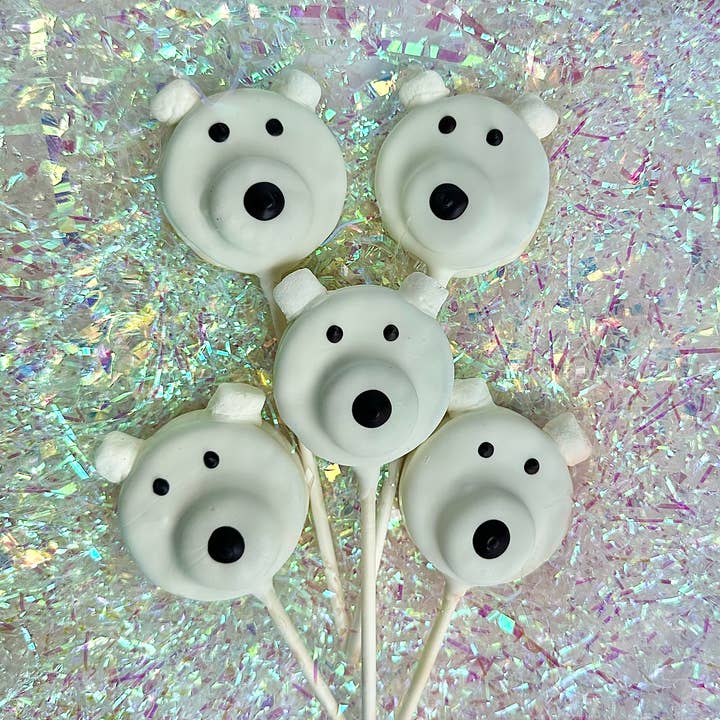 Delightful Chocolates - Wholesale Chocolate Covered Sweets - Polar Bear Chocolate Covered Oreo Pops0