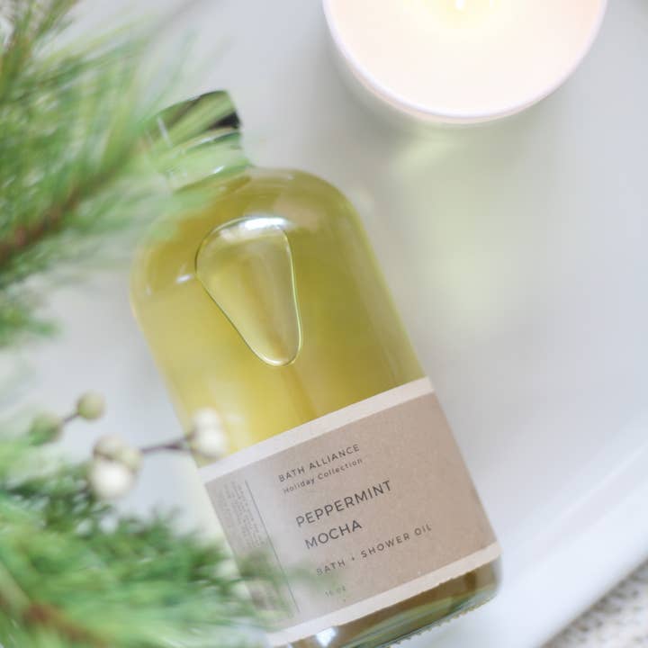 Bath Alliance - Wholesale Bath/body oil - Peppermint Mocha Bath + Shower Oil