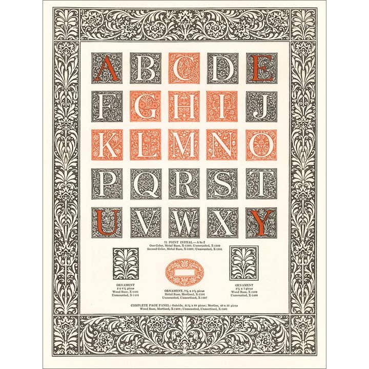 Art Print LT-366 Initial Illuminated Letters for wholesale by Found Image Press