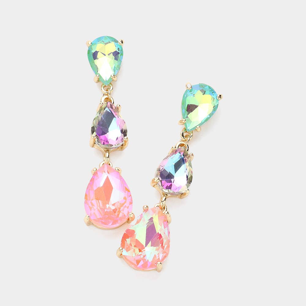 Sensibling Corp. - Vente Boucles d'oreilles pendantes - Boucles d'oreilles de soirée Teardrop Stone Link Dropdown13