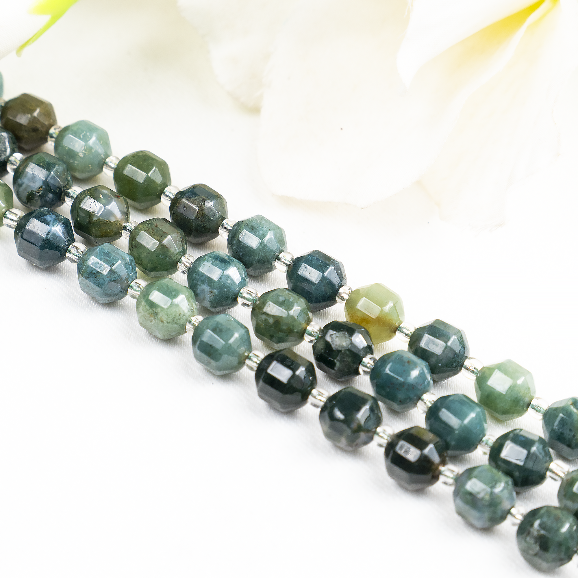Soothing Crystals Beads - Wholesale Beads - Faceted Prism Cut Beads | Moss Agate | Crystal Beads5