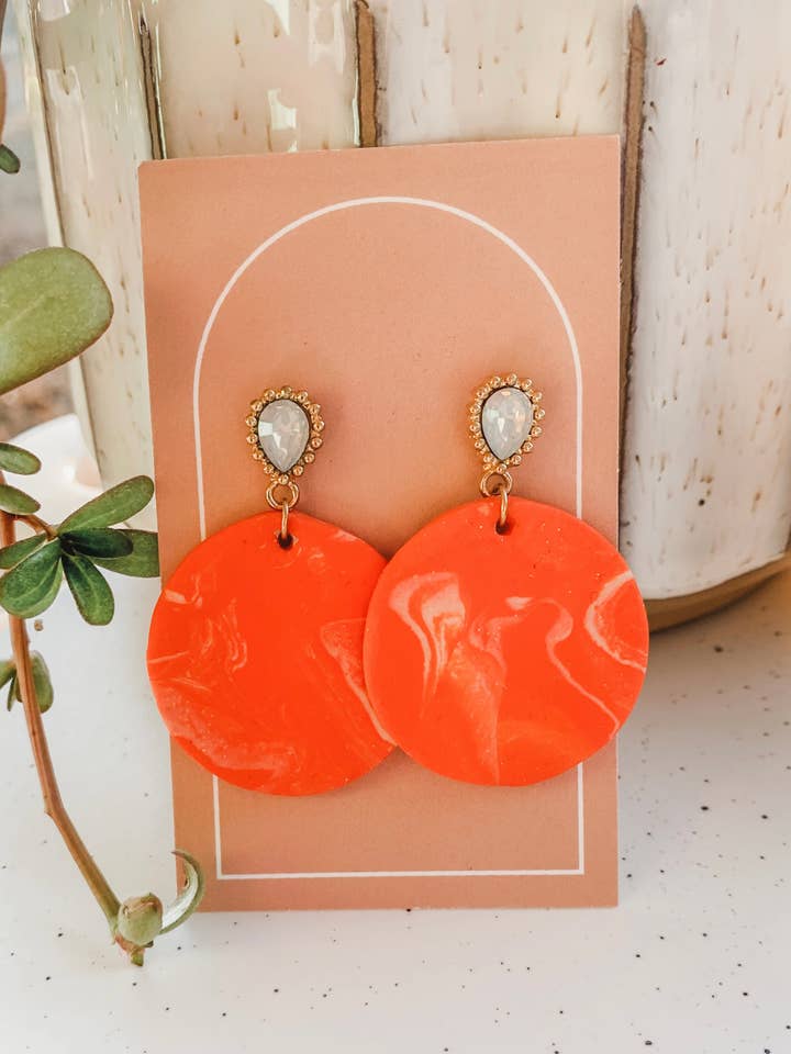 Orange Swirl Stud Dangle for wholesale by Adri’s
