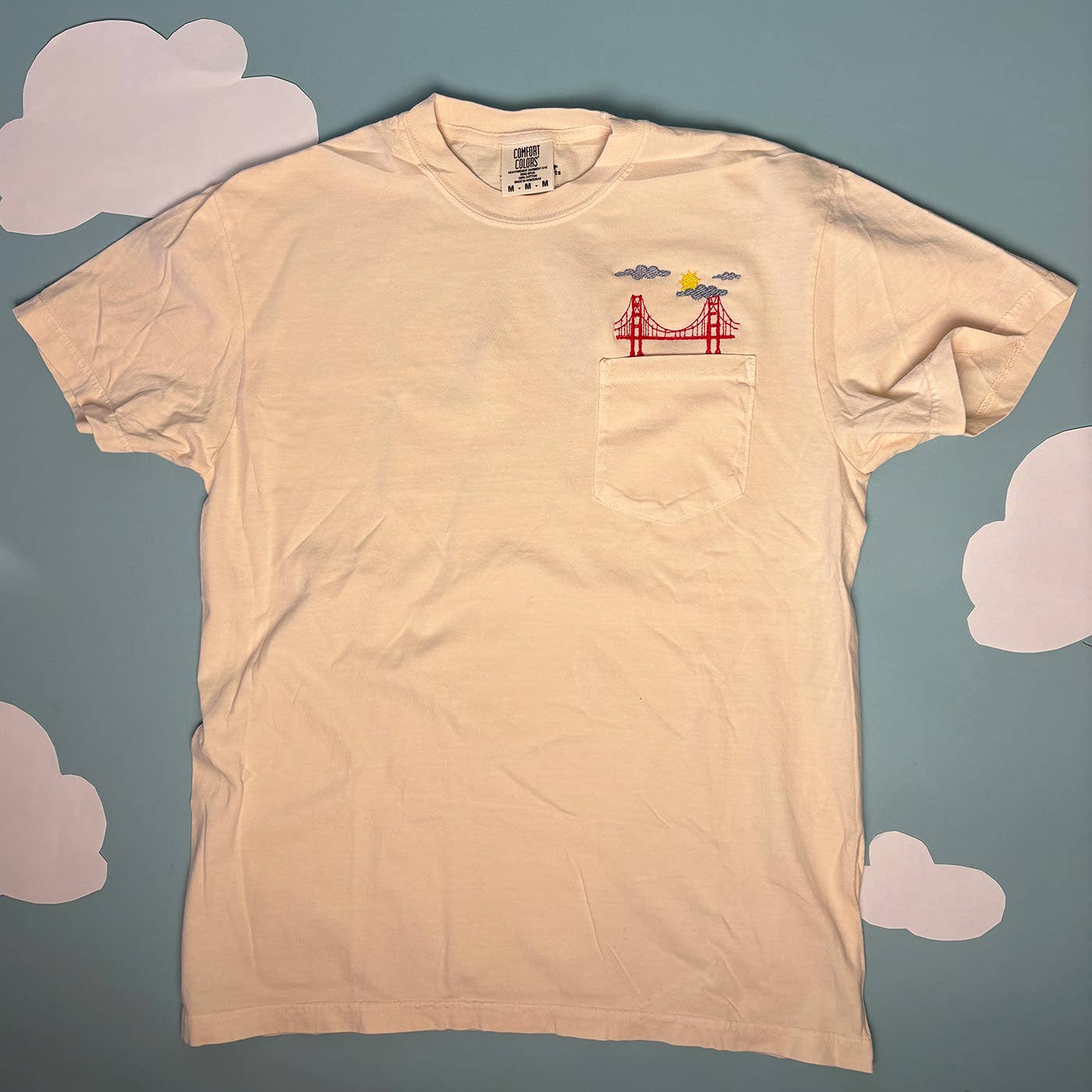 Animal Instincts - Wholesale T-Shirt - Unisex - San Francisco Bridge Embroidered Unisex Pocket Tee 2