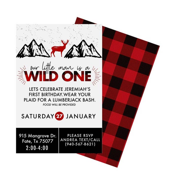 Carte d'anniversaire imprimable pour garçons Wild One pour la vente par Godly Gorgeous