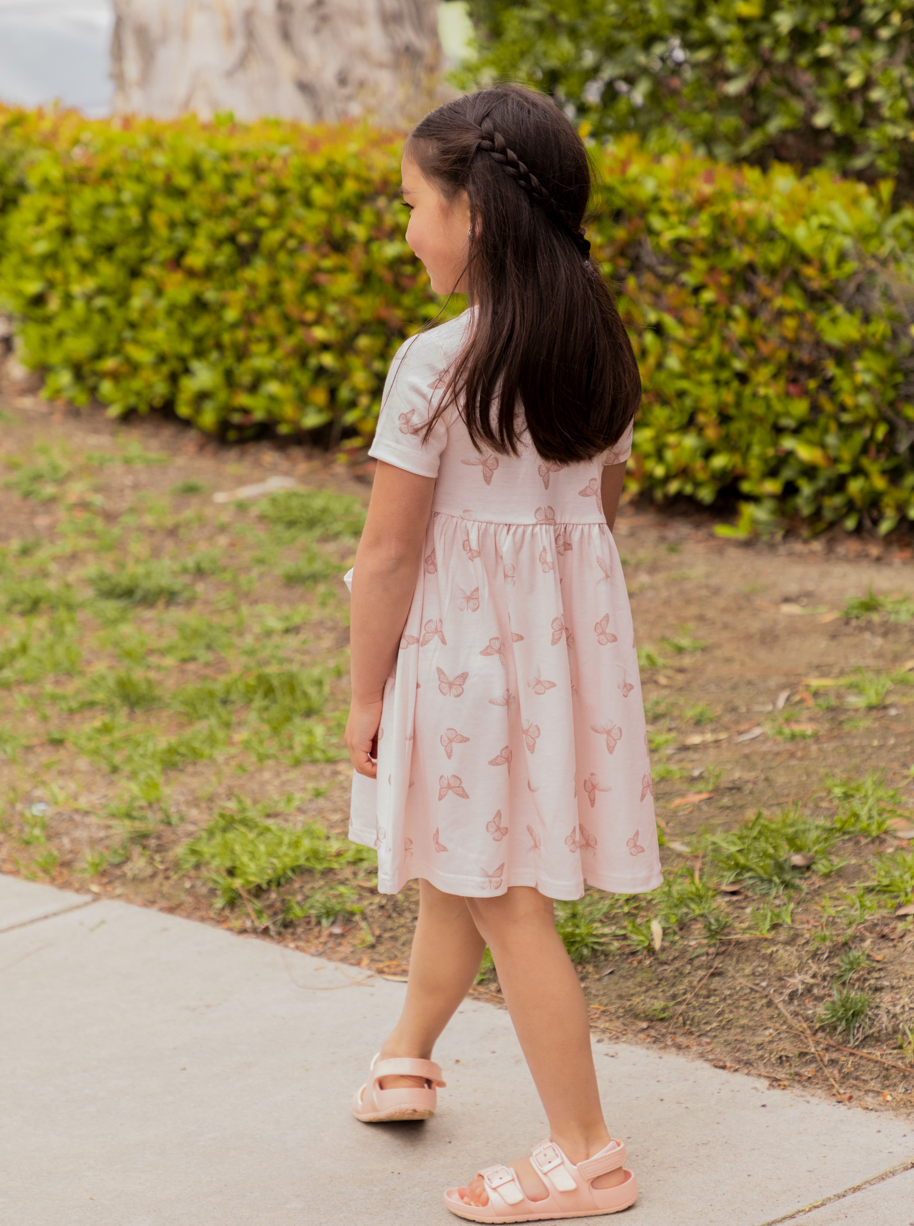 Tickled Teal - Wholesale Dress - Kids - Spring Pattern Little Girls Pocket Dress6