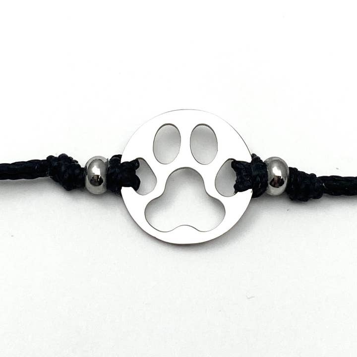 Furry Friend Paw print Pull Cord Anklet for wholesale by Be Inspired UP