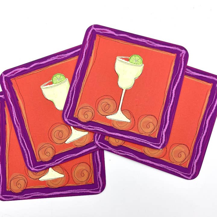 Coaster Set (4)-Margarita for wholesale by E. Drumm Designs