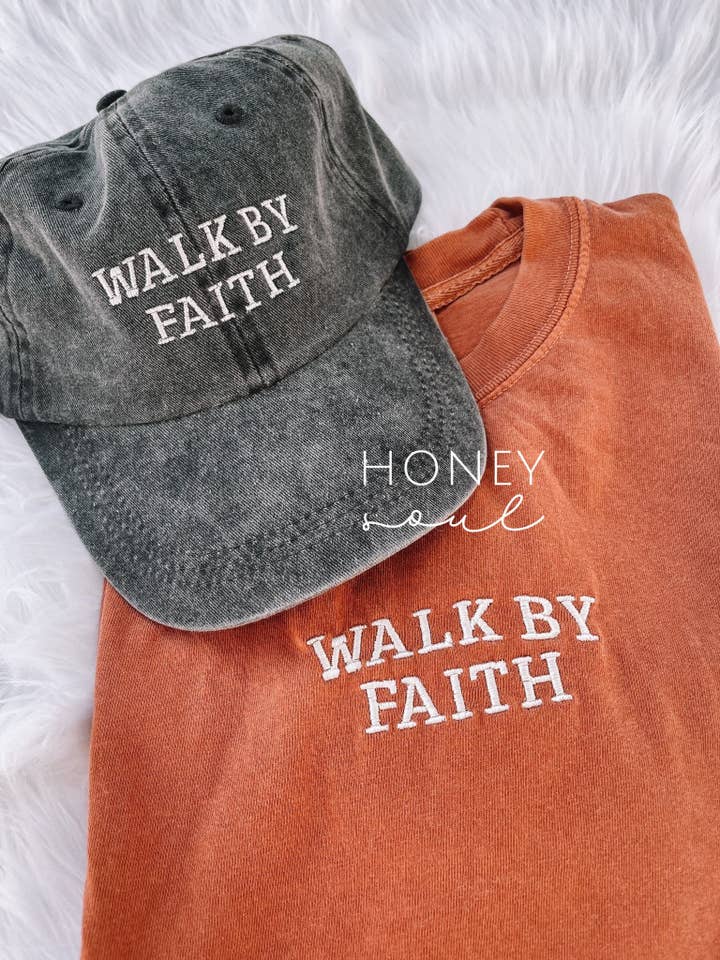 Honey Soul LLC - Wholesale T-Shirt - Women's - Embroidered Walk By Faith Tee2