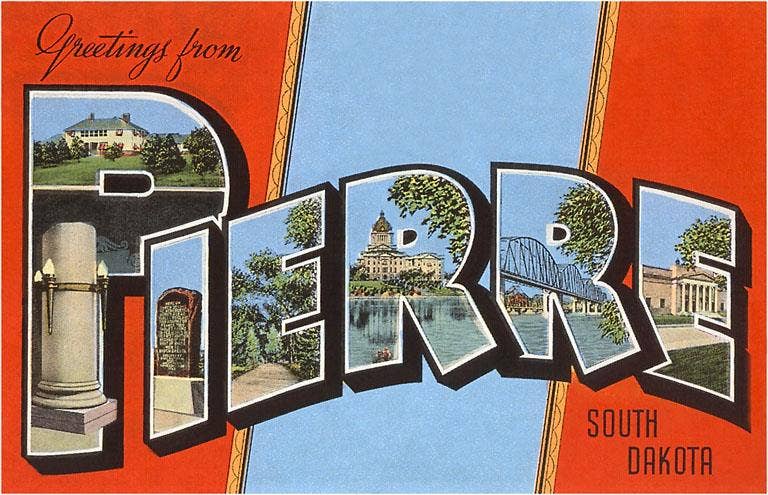 Found Image Press - Wholesale Postcard - Postcard DS-38 Greetings from Pierre0