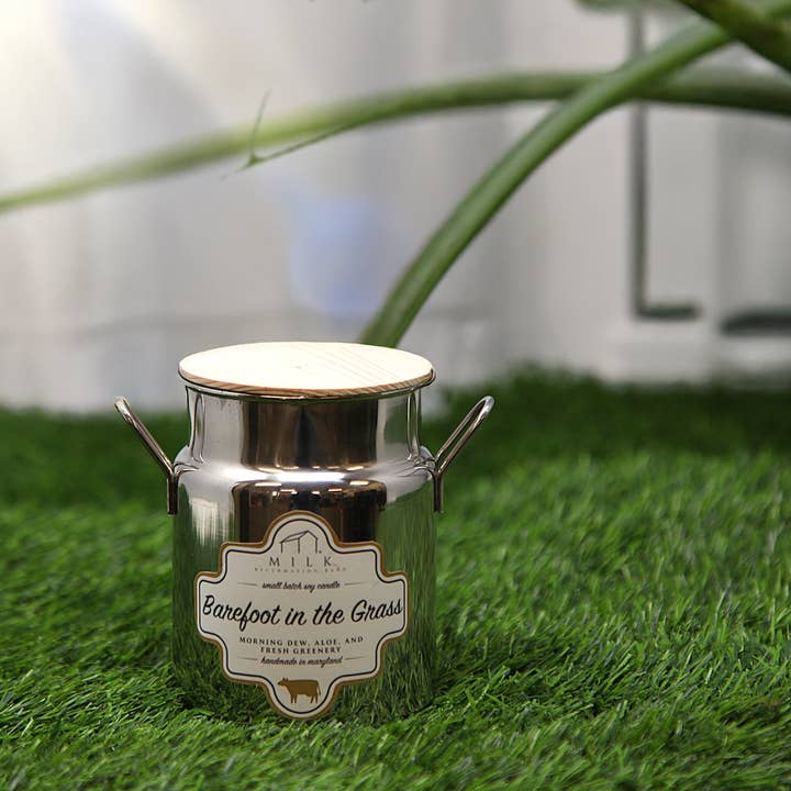 Milk Reclamation Barn - Wholesale Jar/Filled Candle - Stainless Milk Churn Candle - 12.5 oz1