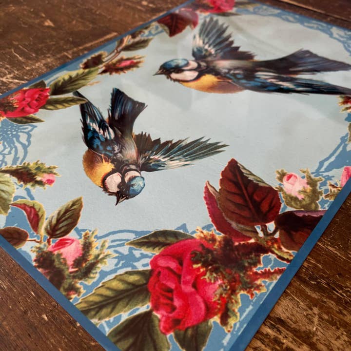 The British Metal Signs Company - Wholesale Sign - Blue Birds Collage - Metal Humour Wall Sign