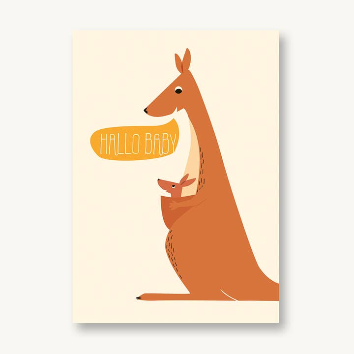 Olá baby cartão postal canguru por atacado de VIERUNDFÜNFZIG
