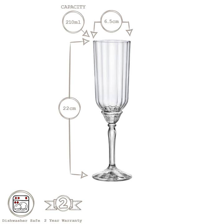 Rinkit Ltd - Wholesale Champagne Flute - 210ml Florian Champagne Flute - By Bormioli Rocco