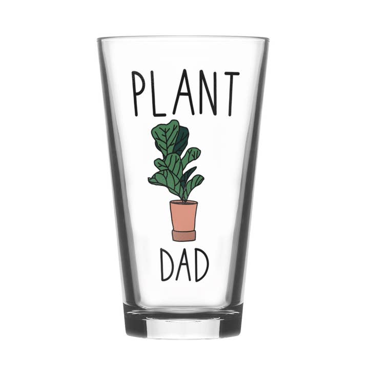 Verre à bière Plant Dad | Figuier à feuilles de violon | Cadeau pour lui | Cadeau pour les amateurs de plantes | pour la vente par Fiddles & Fern