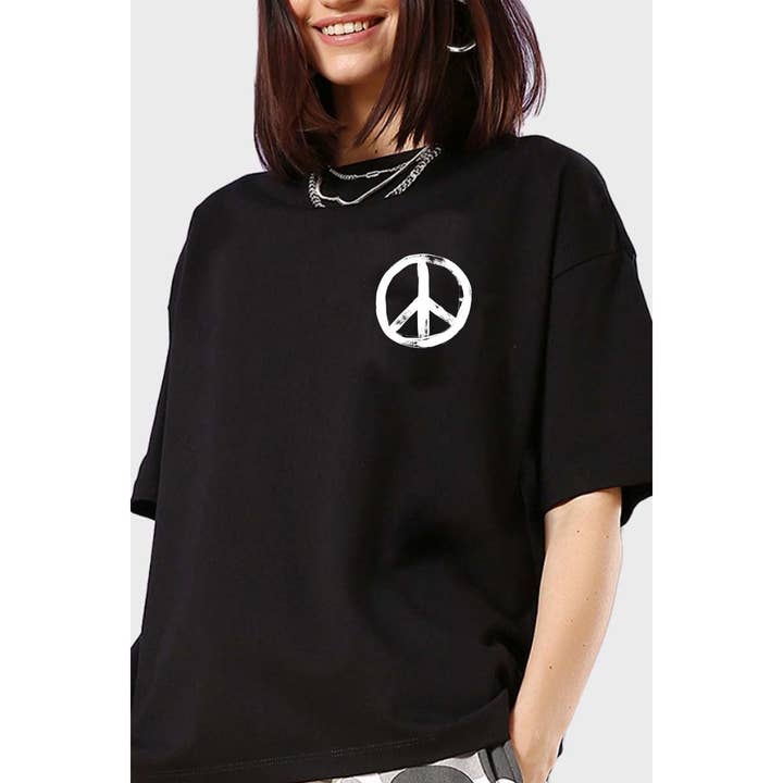 T-SHIRT PEACE GRAPHIC POUR FEMME pour la vente par nobarand