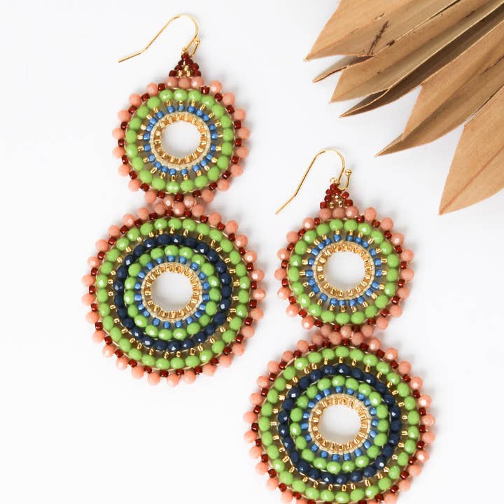 Bali Queen - Wholesale Dangle Earrings - Thai Crystal Double Circle Earrings17