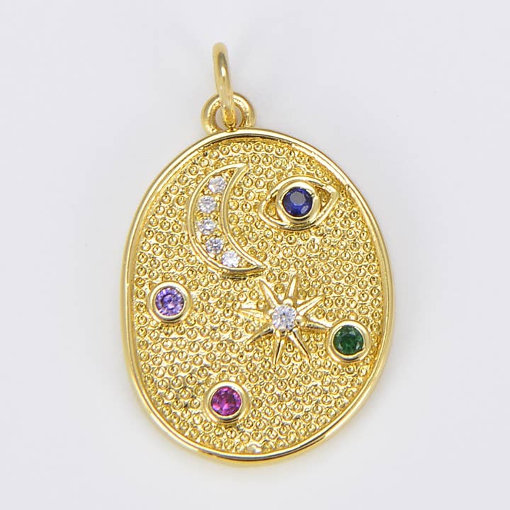 Pendentif multicolore CZ Planet in the Ovum Universe, CP1504 pour la vente par Beads Creation