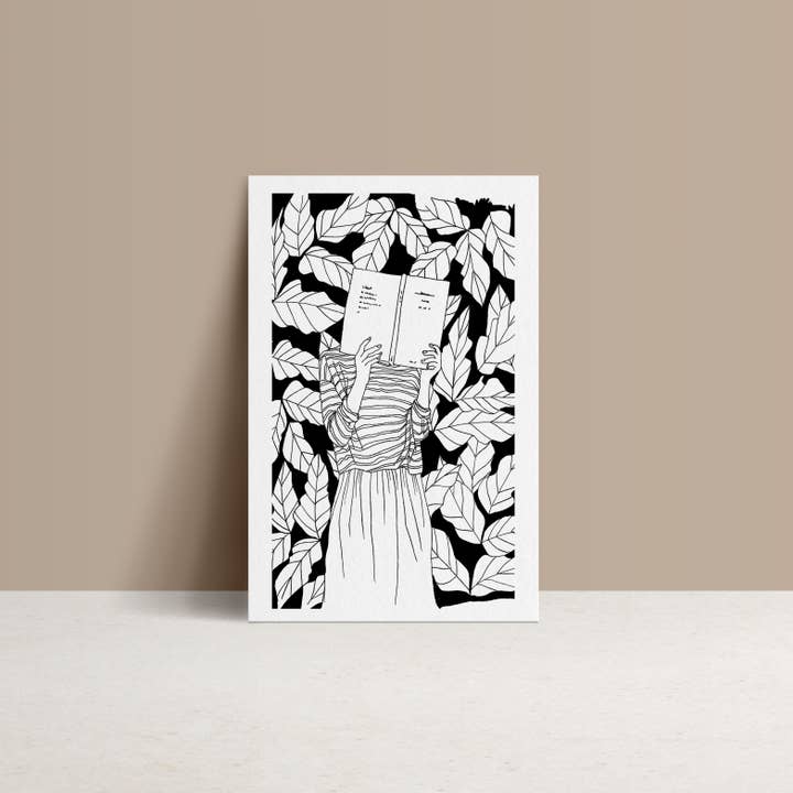 monocotylédone - Wholesale Everyday Greeting Card - The Literary Adventure - Double Card and Kraft Envelope2