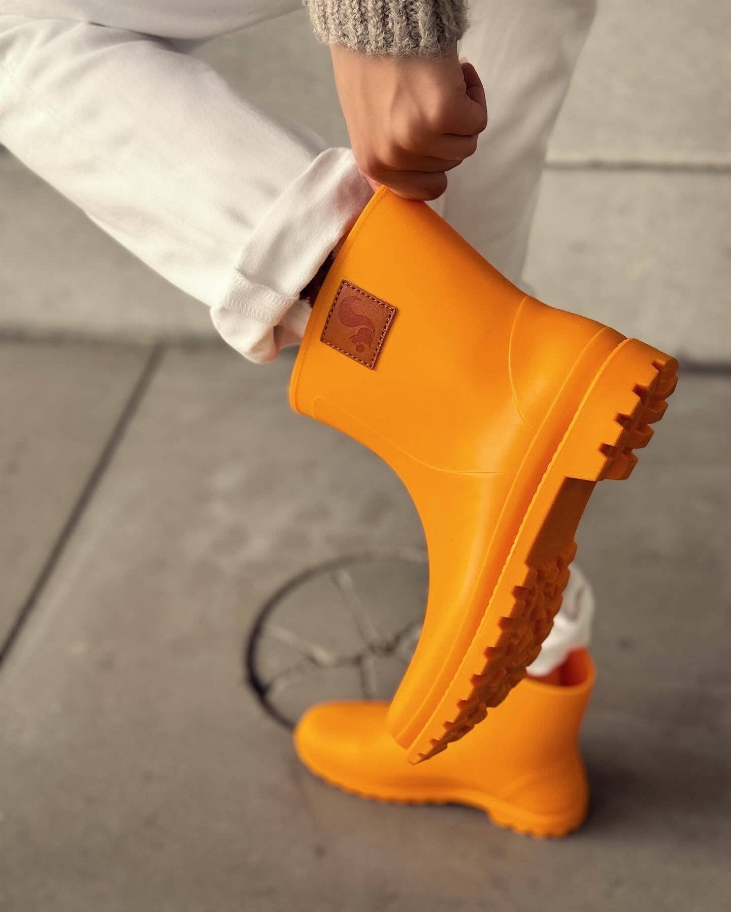 thies ® Bio Rainboot orange juice vegan | 100% waterproof biodegradable rainboots for wholesale on Faire1