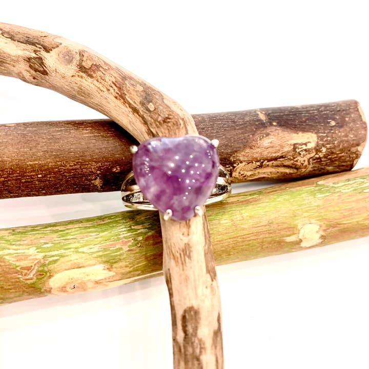 Atisha Spiritual Shop - Vendita all'ingrosso Anelli cocktail/statement - CUORE REIKI ~ Anello in pietra dura naturale9